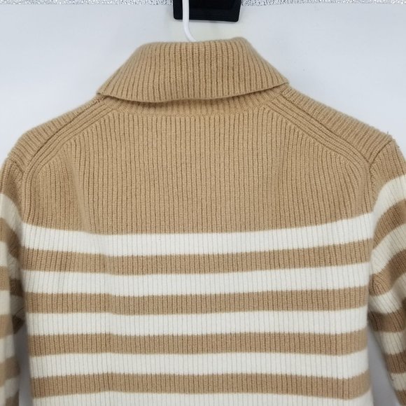 J. Crew Wool and Recycled Cashmere Relaxed Striped Turtleneck Sweater Small - Picture 7 of 10